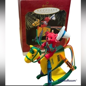 1997 Hallmark Keepsake Ornament Bright Rocking Colors Crayola Crayon Collectible